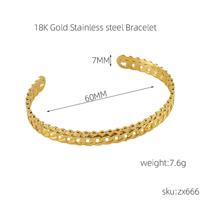 Ins Style Cross Snake Stainless Steel Plating 18k Gold Plated Bangle