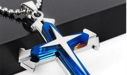 1 Piece Hip-hop Retro Cross Metal Plating Inlay Artificial Gemstones Men's Pendant Necklace