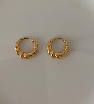 1 Pair Simple Style Spiral Stripe Sterling Silver Plating 18k Gold Plated Earrings