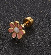 Simple Style Flower Titanium Steel No Inlaid Earrings Ear Studs