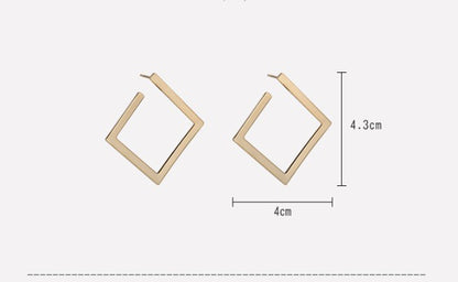 1 Pair Simple Style Square Copper Plating Gold Plated Ear Studs