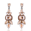 1 Pair Retro Geometric Inlay Alloy Resin Artificial Crystal Drop Earrings