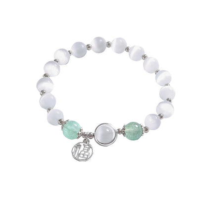 Casual Round Alloy Opal Beaded Women's Bracelets