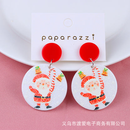 Fashion Christmas Tree Santa Claus Letter Arylic Stoving Varnish Women's Drop Earrings 1 Pair