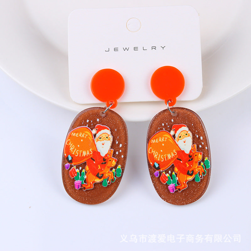 Fashion Christmas Tree Santa Claus Letter Arylic Stoving Varnish Women's Drop Earrings 1 Pair