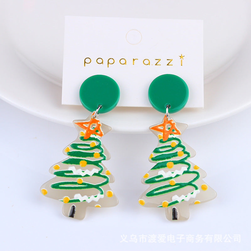 Fashion Christmas Tree Santa Claus Letter Arylic Stoving Varnish Women's Drop Earrings 1 Pair