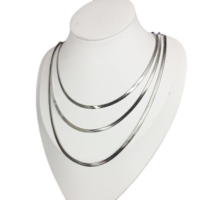 Simple Style Geometric Titanium Steel Plating Layered Necklaces