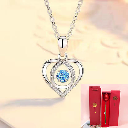 Fashion Heart Shape Alloy Plating Zircon Women's Pendant Necklace