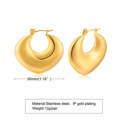 1 Pair Simple Style Solid Color Plating Stainless Steel Gold Plated Ear Studs