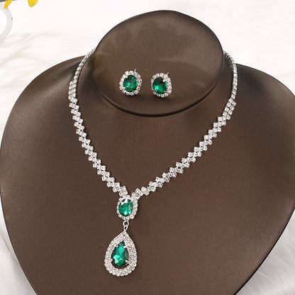 Vintage Style Water Droplets Plastic Resin Inlay Artificial Gemstones Women's Jewelry Set