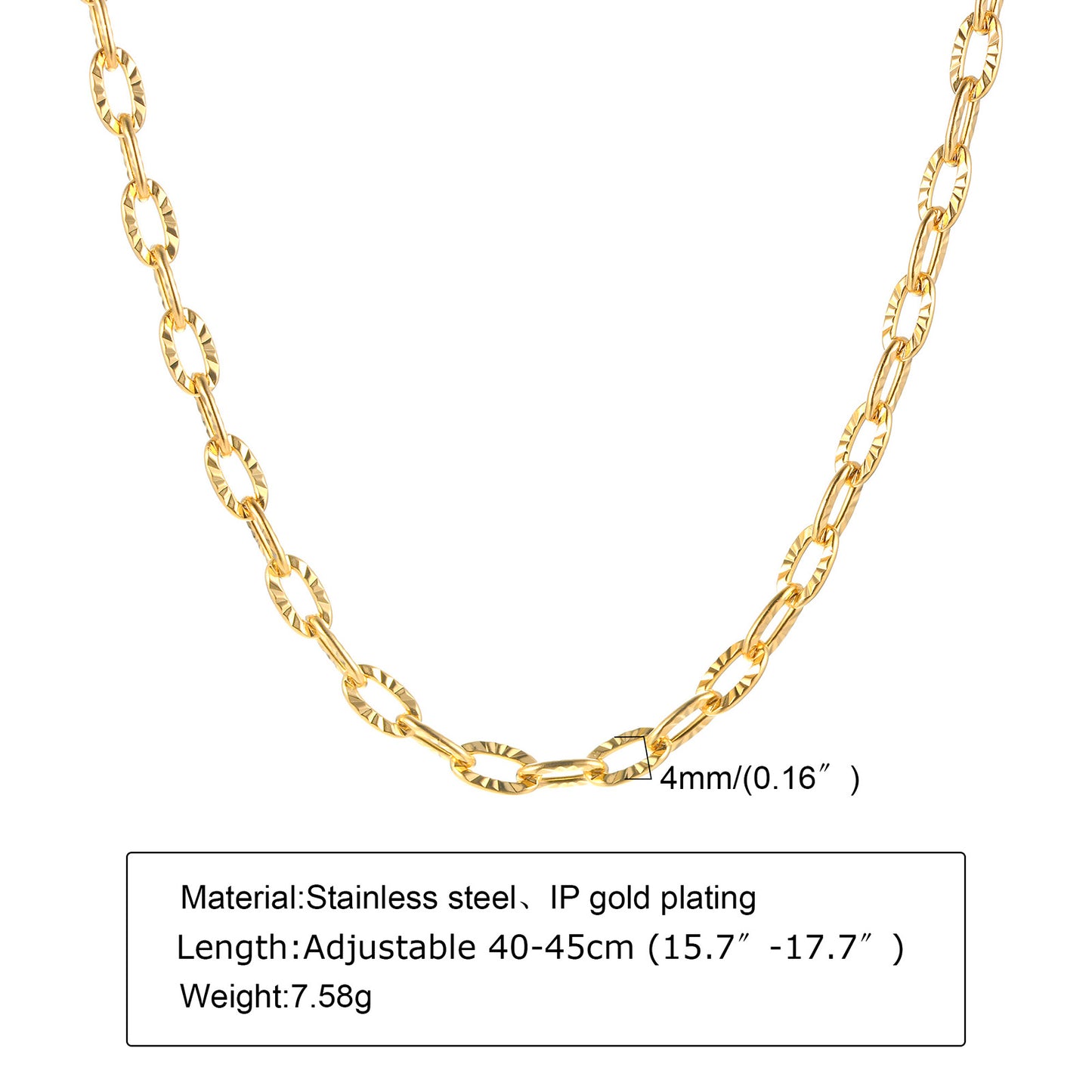 Wholesale Simple Style Solid Color Stainless Steel 18k Gold Plated Titanium Steel Necklace