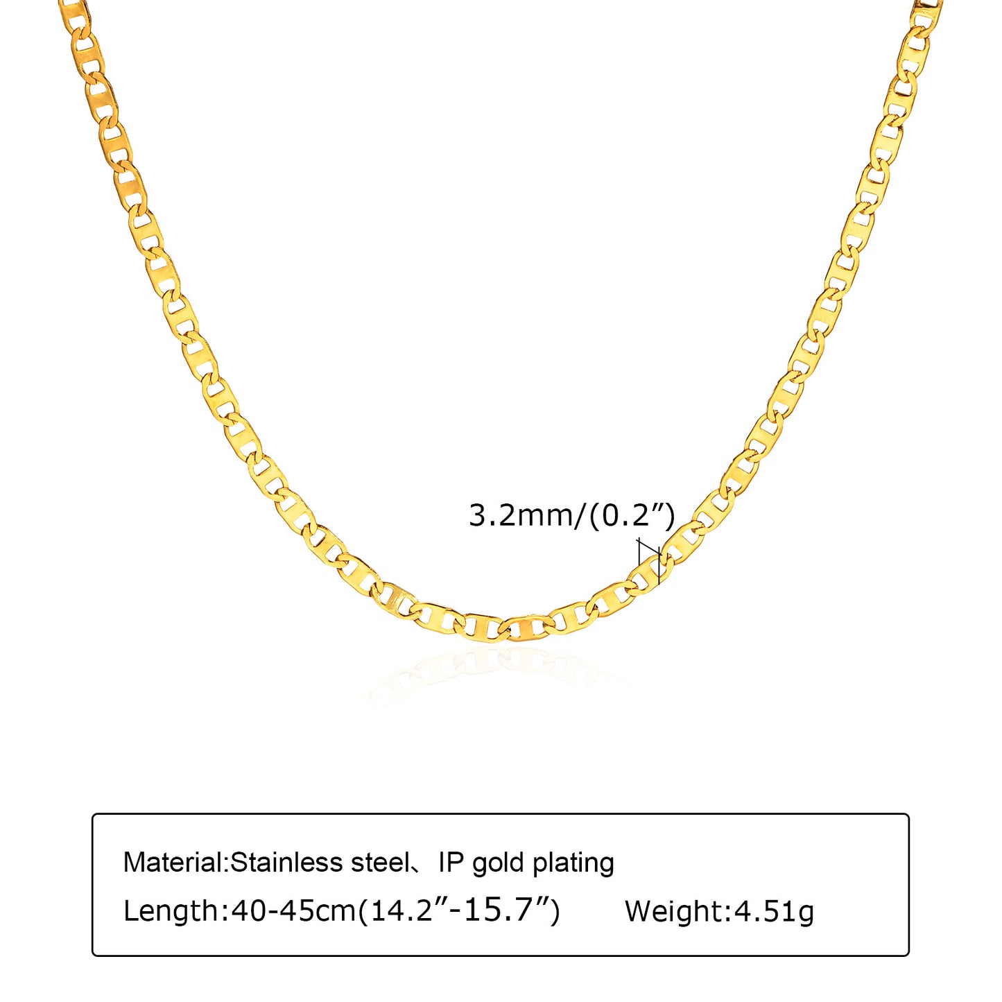 Wholesale Simple Style Solid Color Stainless Steel 18k Gold Plated Titanium Steel Necklace