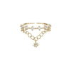 Simple Style Star Copper Inlay Zircon Charm Ring