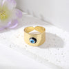 Simple Style Devil's Eye Copper Enamel Open Ring