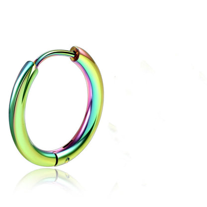 1 Piece Retro Solid Color Plating 304 Stainless Steel Titanium Steel Hoop Earrings