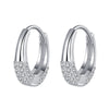 1 Pair Simple Style Solid Color Sterling Silver Inlay Zircon Hoop Earrings