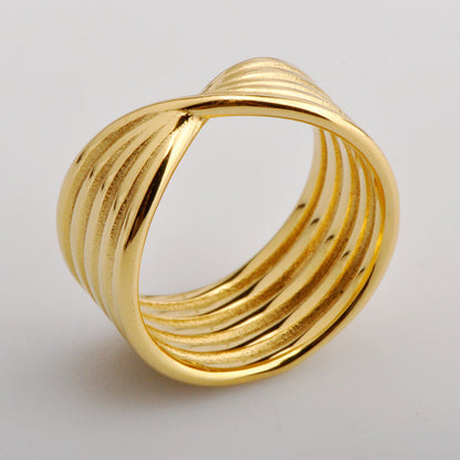 Wholesale Simple Style Stripe Knot Titanium Steel Rings