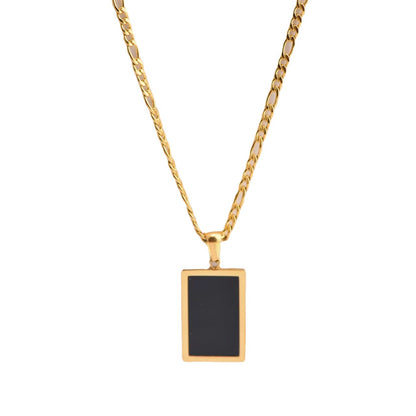 Wholesale Simple Style Rectangle Stainless Steel Shell Pendant Necklace