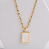 Wholesale Simple Style Rectangle Stainless Steel Shell Pendant Necklace