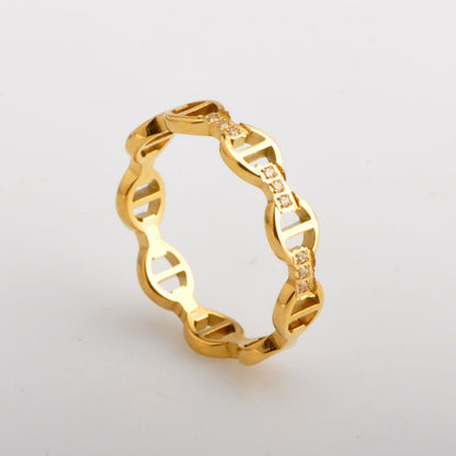 Wholesale Basic Geometric Titanium Steel Zircon Rings