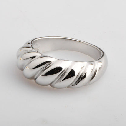 Simple Style Geometric Titanium Steel Plating Rings