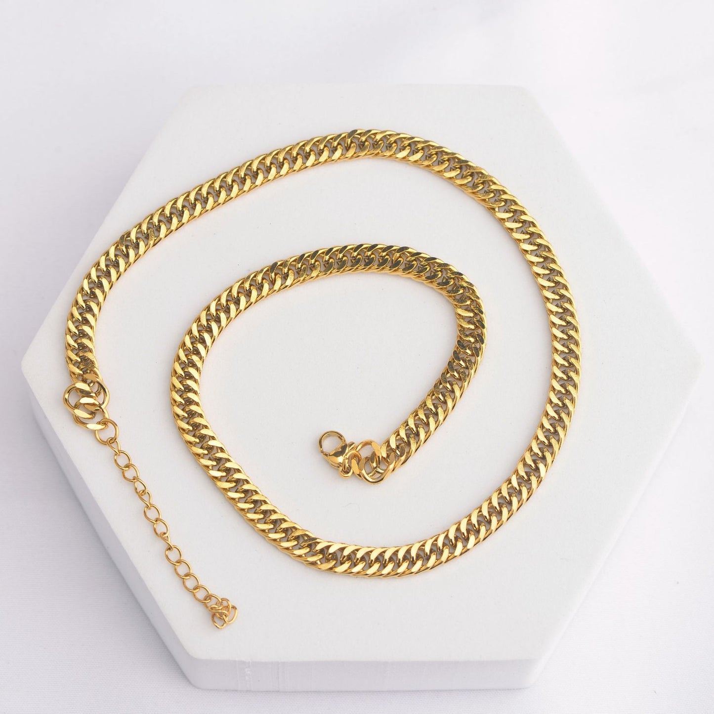 Punk Waves Stainless Steel Plating 18k Gold Plated Necklace