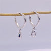 1 Pair Simple Style Water Droplets Inlay Sterling Silver Zircon Drop Earrings