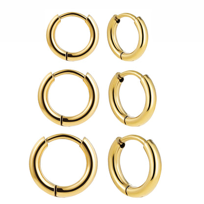 1 Pair Simple Style Solid Color Plating Stainless Steel Hoop Earrings