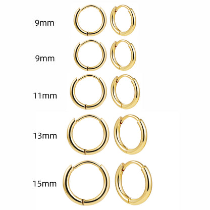 1 Pair Simple Style Solid Color Plating Stainless Steel Hoop Earrings