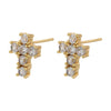 1 Pair Elegant Cross Copper Plating Inlay Zircon 18k Gold Plated Ear Studs