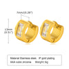 1 Pair Elegant Round Square Stripe Plating Inlay Stainless Steel Zircon 18k Gold Plated Hoop Earrings