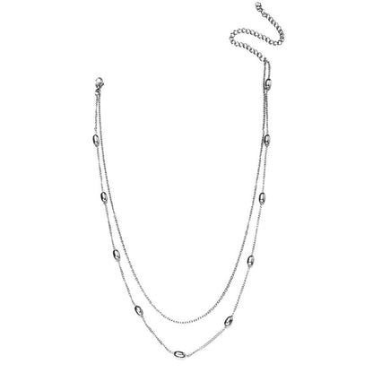 Wholesale Lady Solid Color Stainless Steel Layered Necklaces