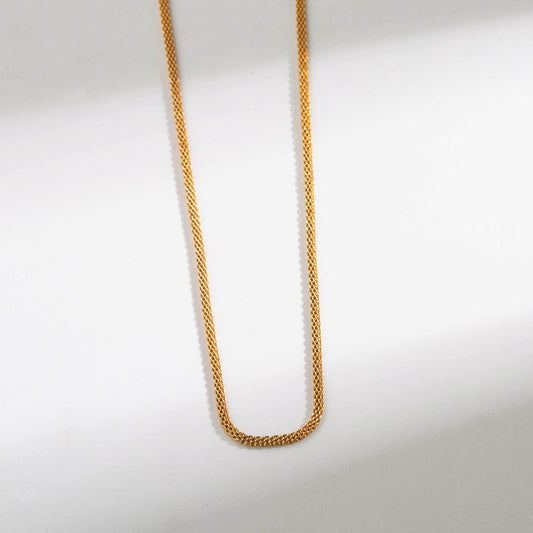 Simple Style Solid Color Stainless Steel Plating 14k Gold Plated Necklace