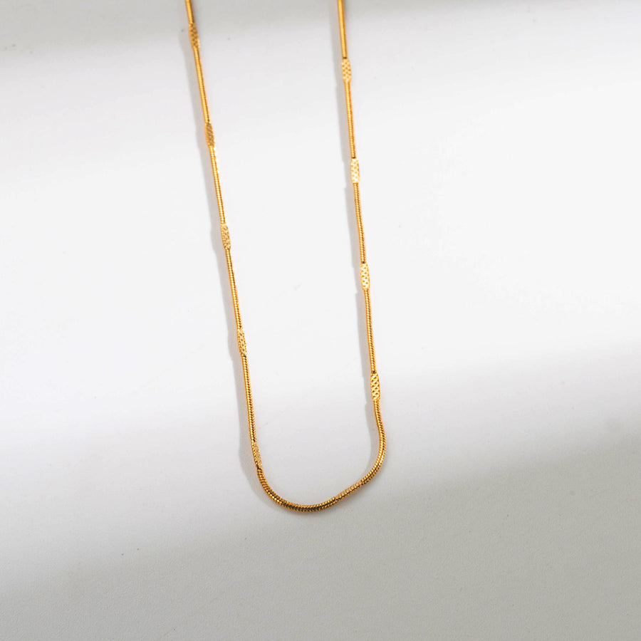 Simple Style Solid Color Stainless Steel Plating 14k Gold Plated Necklace