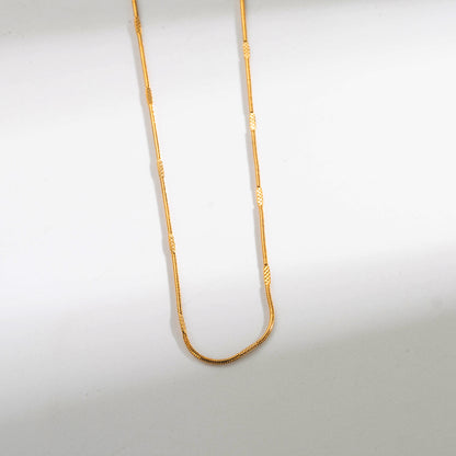 Simple Style Solid Color Stainless Steel Plating 14k Gold Plated Necklace