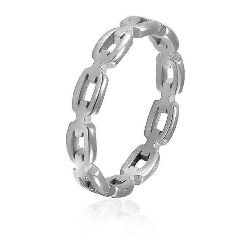 Wholesale Simple Style Geometric Titanium Steel Rings