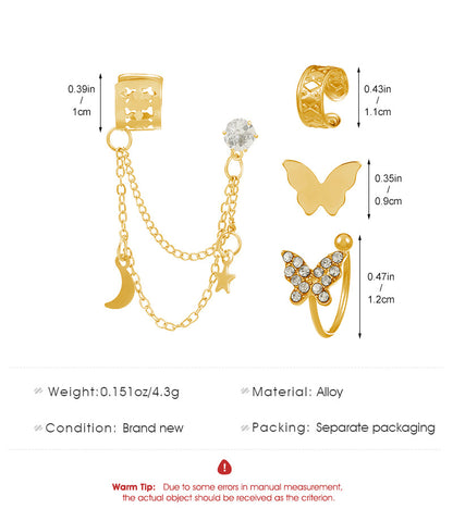 Vintage Style Butterfly Alloy Patchwork 14k Gold Plated Women's Earrings