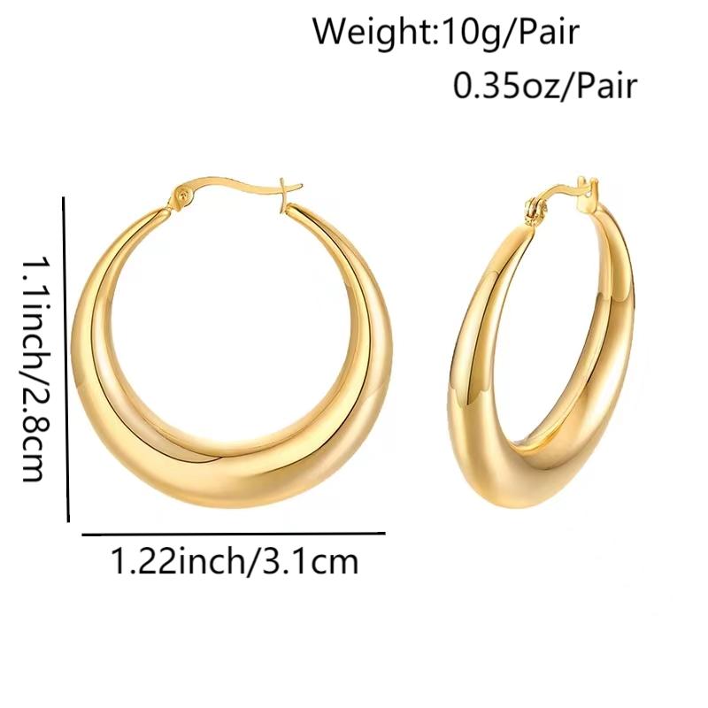 1 Pair Vintage Style Circle Stainless Steel Plating Gold Plated Earrings