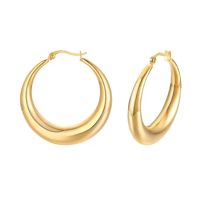 1 Pair Vintage Style Circle Stainless Steel Plating Gold Plated Earrings