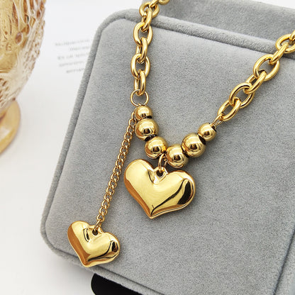 Fairy Style Heart Shape Titanium Steel Plating Pendant Necklace 1 Piece