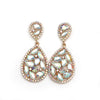 Wholesale Jewelry 1 Pair Luxurious Water Droplets Alloy Artificial Rhinestones Glass Drop Earrings