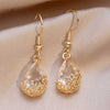 1 Pair Cute Shiny Water Droplets Plating Inlay Copper Zircon Gold Plated Ear Hook