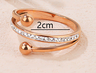 Wholesale Simple Style Solid Color Titanium Steel Zircon Rings