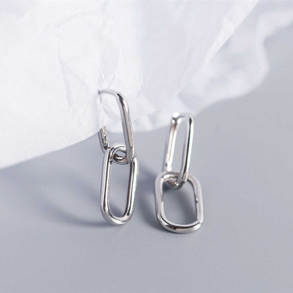 1 Pair Elegant Glam Korean Style Solid Color Plating Sterling Silver White Gold Plated Gold Plated Drop Earrings