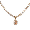 Retro Water Droplets Copper Plating Inlay Zircon 18k Gold Plated Pendant Necklace