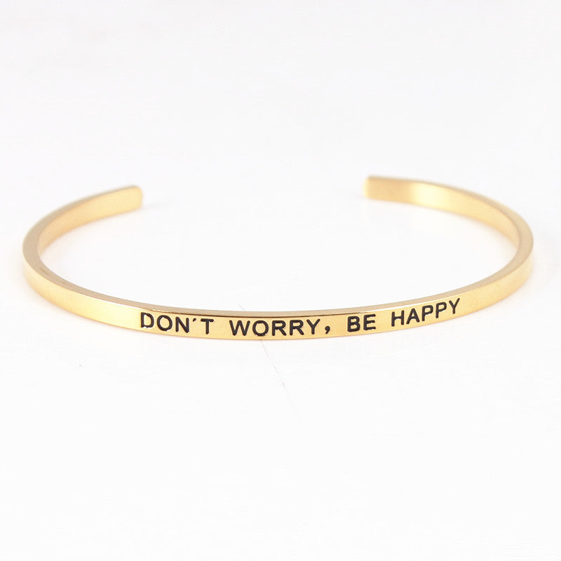 Wholesale Retro Letter Stainless Steel Bangle