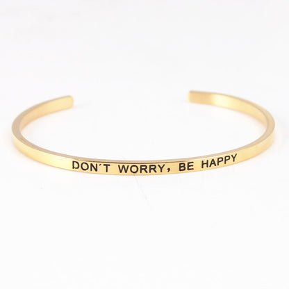 Wholesale Retro Letter Stainless Steel Bangle