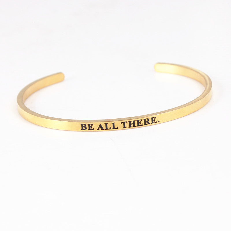 Wholesale Retro Letter Stainless Steel Bangle