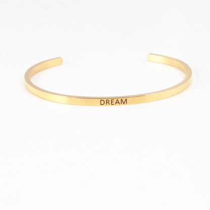 Wholesale Retro Letter Stainless Steel Bangle