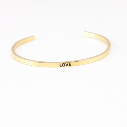 Wholesale Retro Letter Stainless Steel Bangle